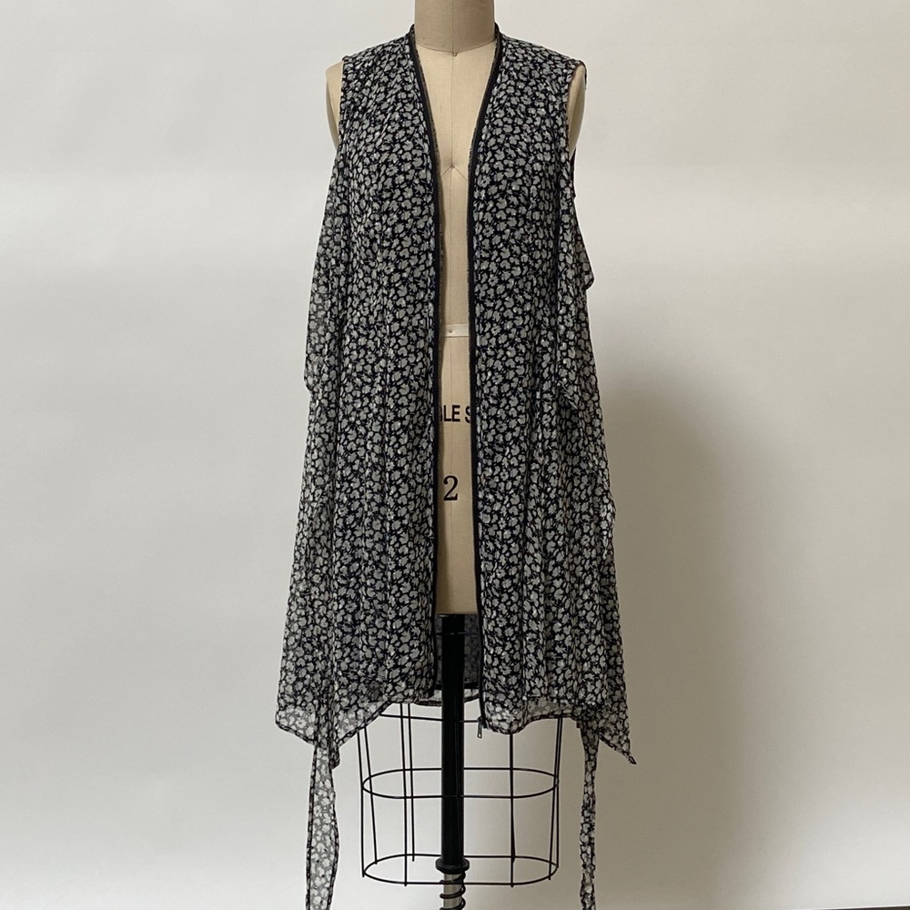 ALL SAINTS floral silk full zip and tie dress - Picture 7 of 12